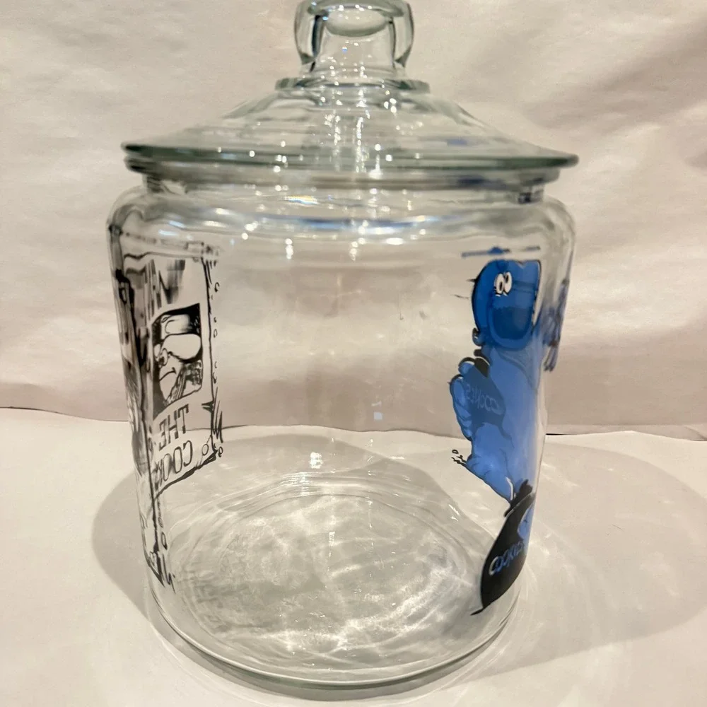 Cookie Monster Glass Cookie Jar Wanted Great Cookie Thief Sesame‎ Street Muppets